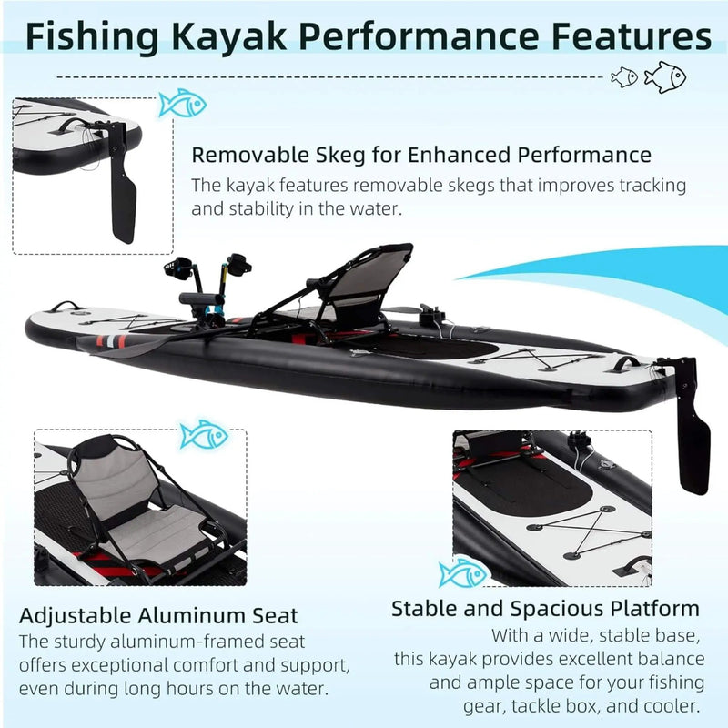 Premium 12FT Lightweight Inflatable Fishing Kayak With Pedal System (SAK15079) by SAKSBY WHOLESALE