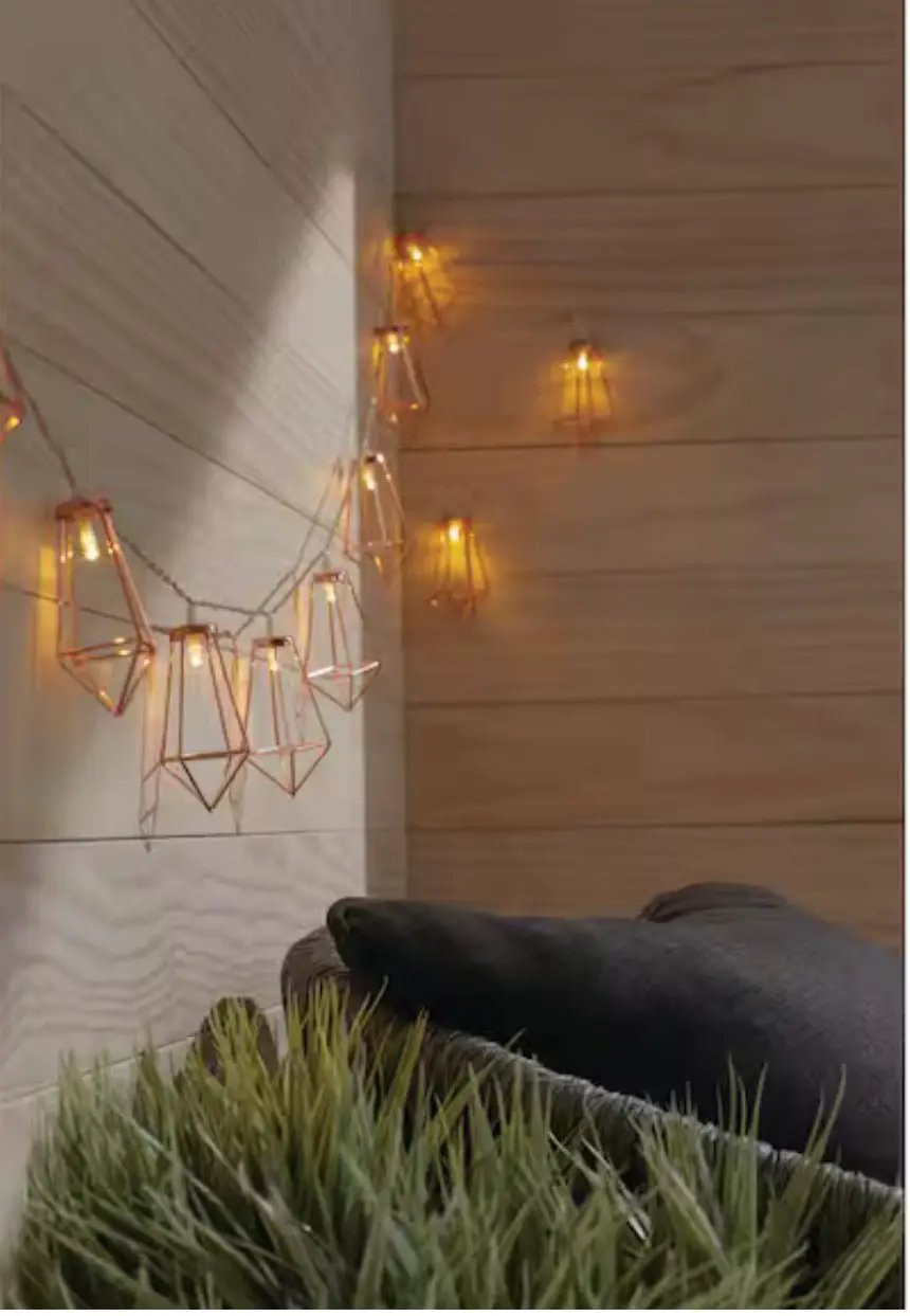 12Ft SmartYard Battery Operated Metal Indoor Integrated LED String Lights 10-Light by Outdoor Solar Outlet