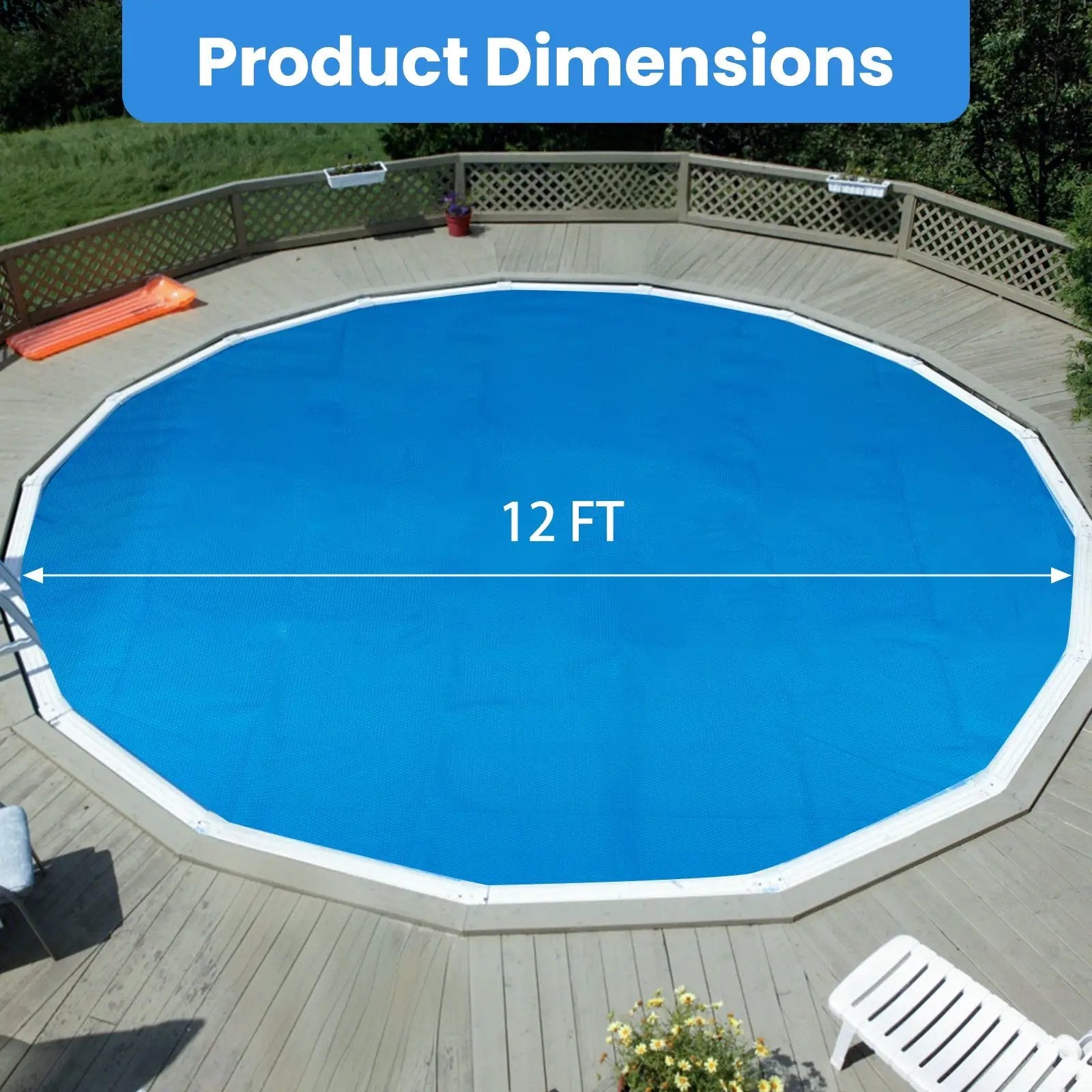 12ft x 30in Round Above Ground Swimming Pool with 12 ft Pool Cover by DirectDeals