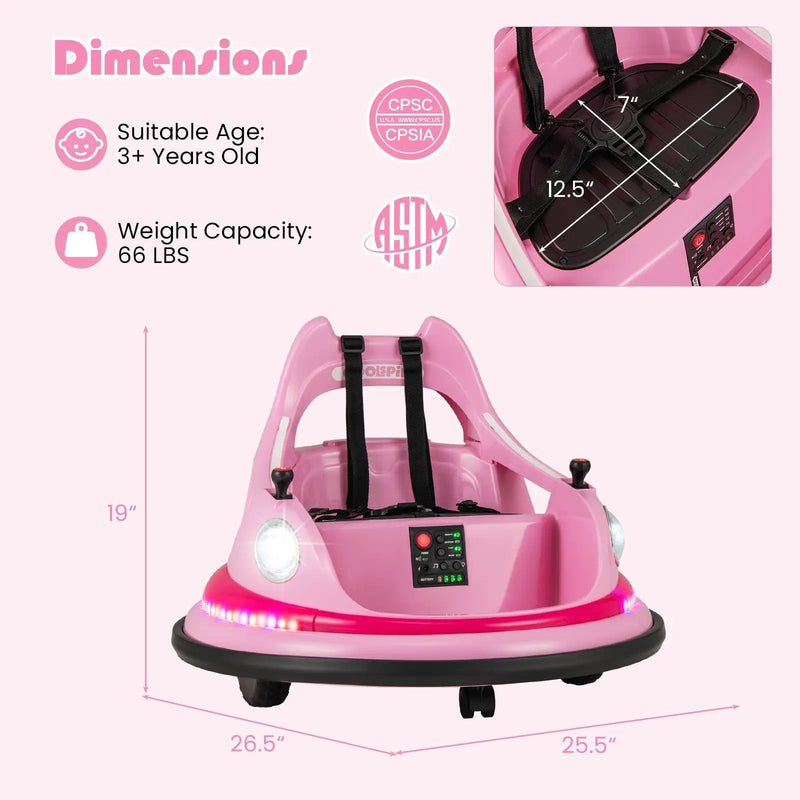 12V Kids Ride On Bumper Car with Remote Control and Dual Joysticks by DirectDeals
