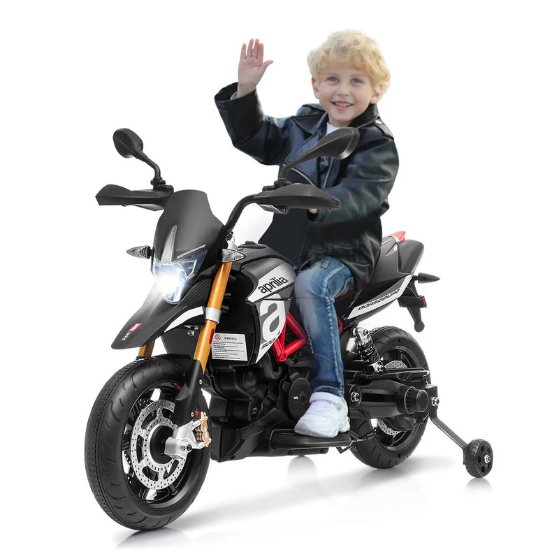 12V Kids Ride-On Motorcycle Aprilia Licensed with Sounds and Music by DirectDeals