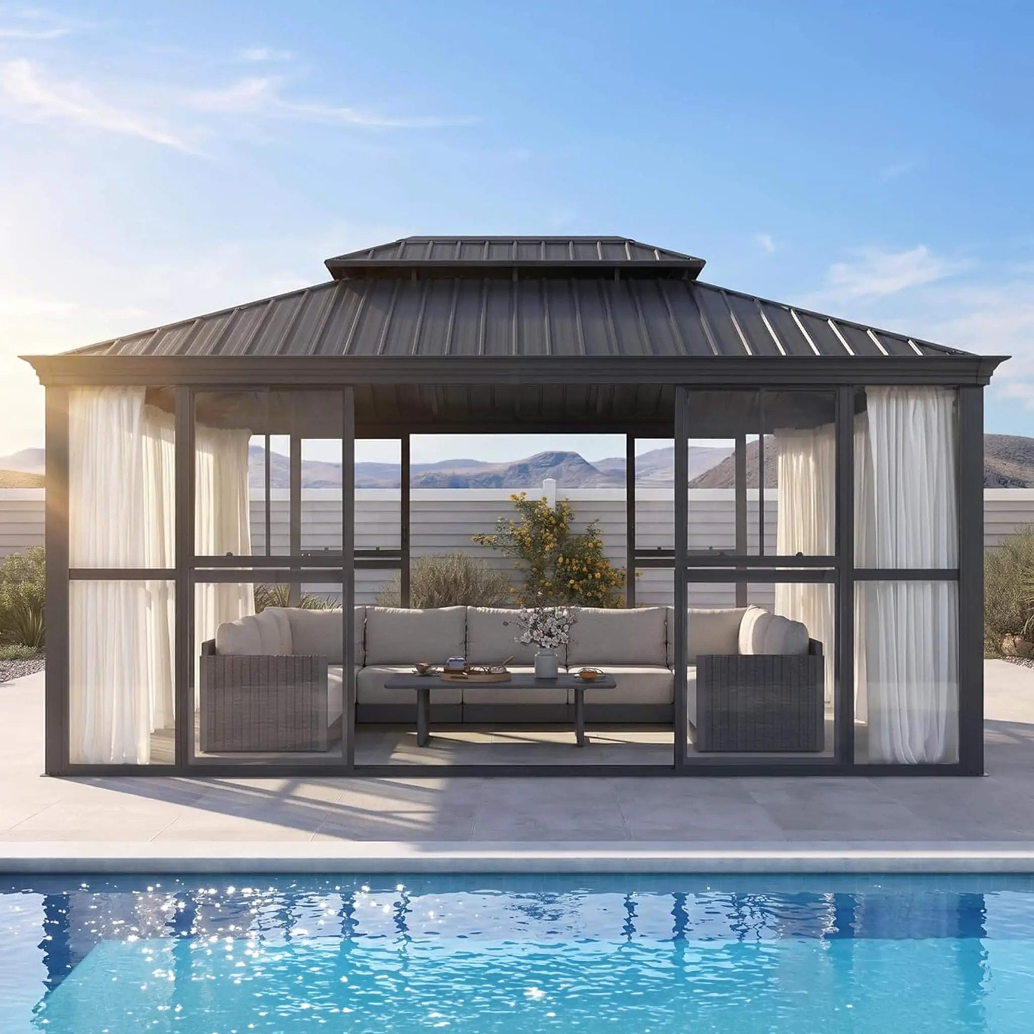 [12X16FT] Vue Extra-Large Luxury Panoramic Solarium With Windows And Sliding Doors (SAK71853) by SAKSBY WHOLESALE