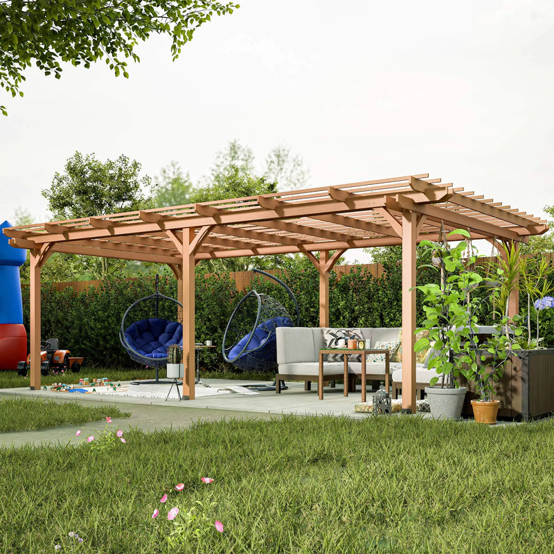 [12X16FT] Alora Extra-Large Outdoor Wooden Waterproof Grape Pergola (SAK76476) by SAKSBY WHOLESALE