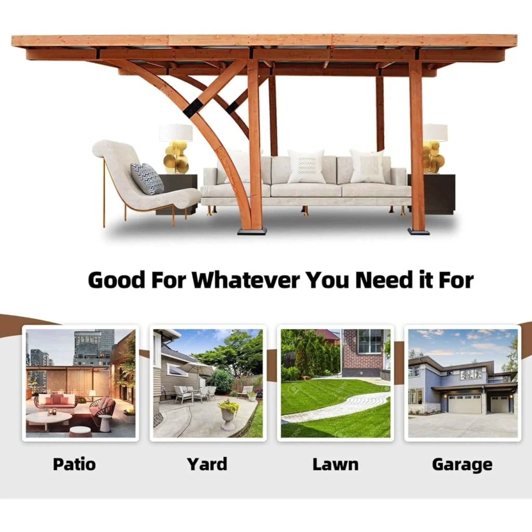 [12X18FT] Alora Premium Heavy-Duty Pine Wood Arc-Shaped Carport With Metal Roof (SAK94716) by SAKSBY WHOLESALE