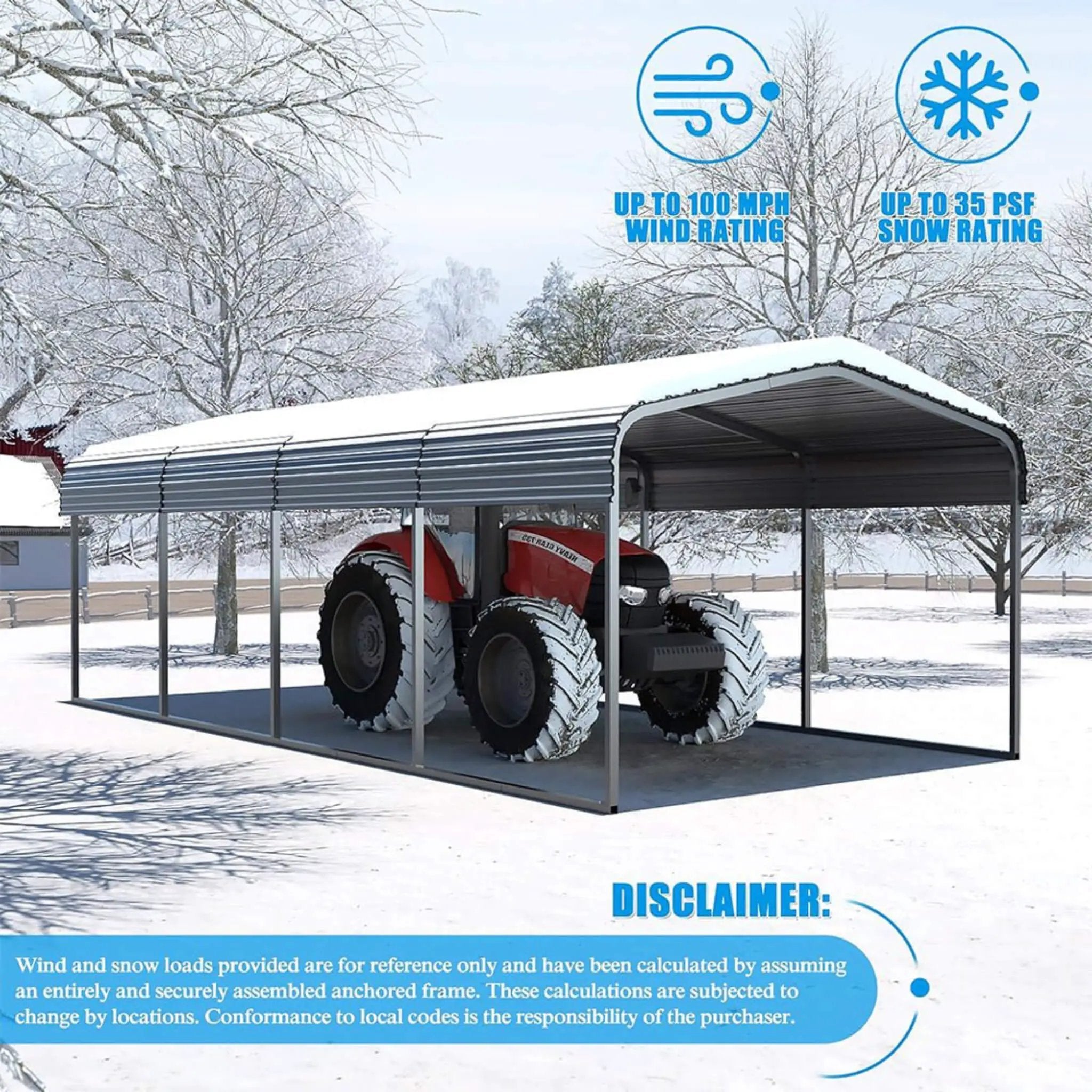 [12X20FT] Alora Premium Heavy-Duty Outdoor Canopy Garage Shelter With Galvanized Metal Roof (SAK91523) by SAKSBY WHOLESALE