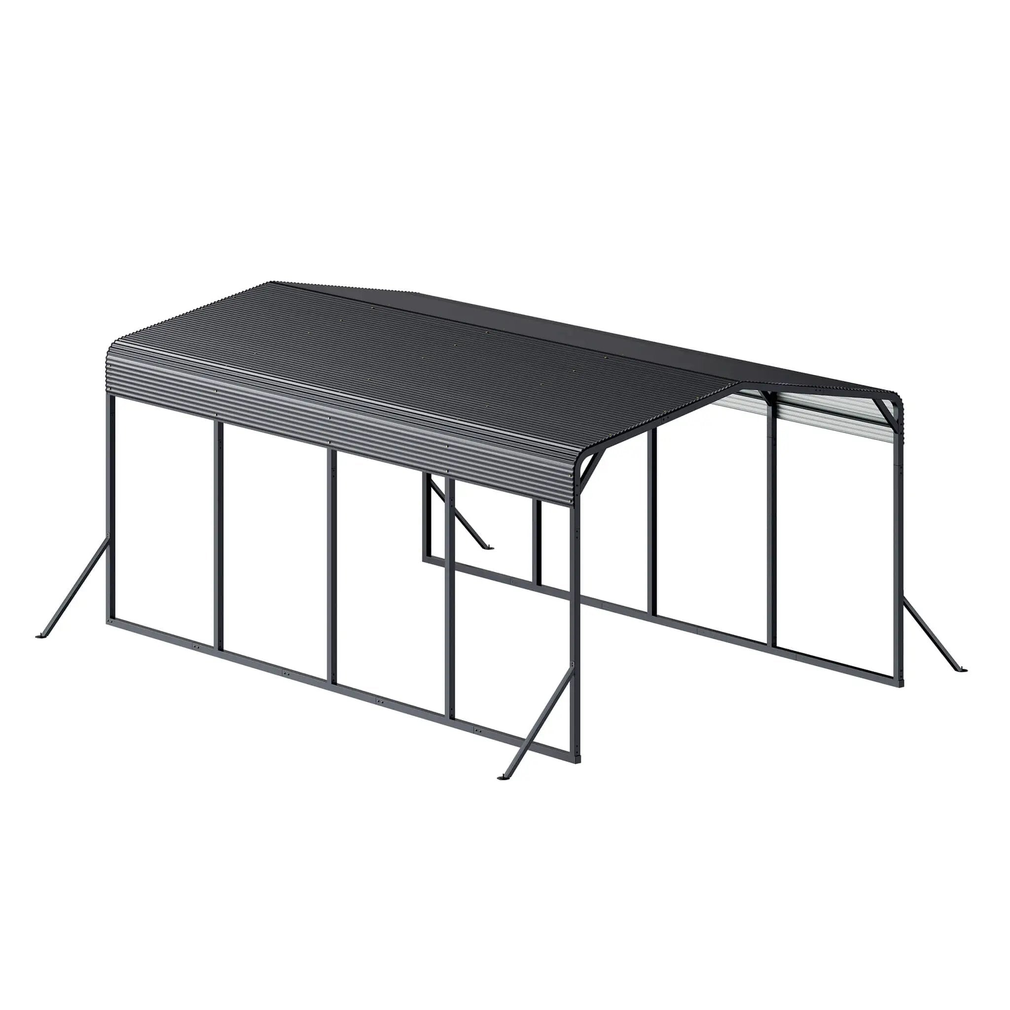 [12X20FT] Alora Heavy-Duty All-Weather Metal Carport With Reinforced Support Base (SAK97381) by SAKSBY WHOLESALE