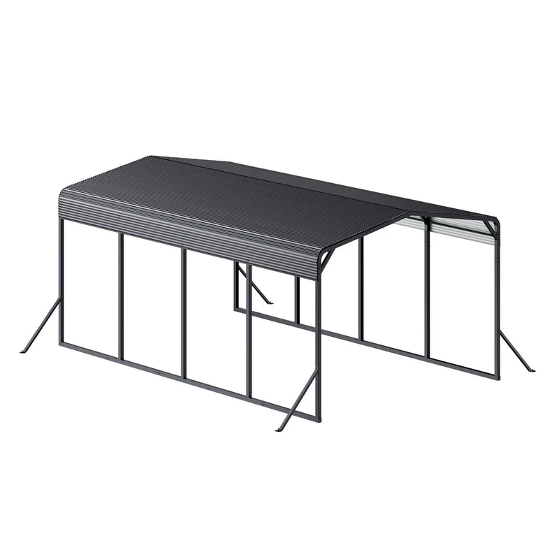 [12X20FT] Alora Heavy-Duty All-Weather Metal Carport With Reinforced Support Base (SAK97381) by SAKSBY WHOLESALE