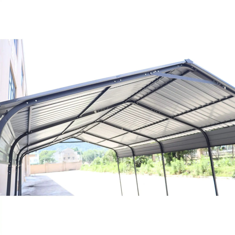 [12X20FT] Alora Heavy-Duty Metal Carport With Galvanized Steel Roof For Car, Boats And Trucks, Gray (SAK95562) by SAKSBY WHOLESALE