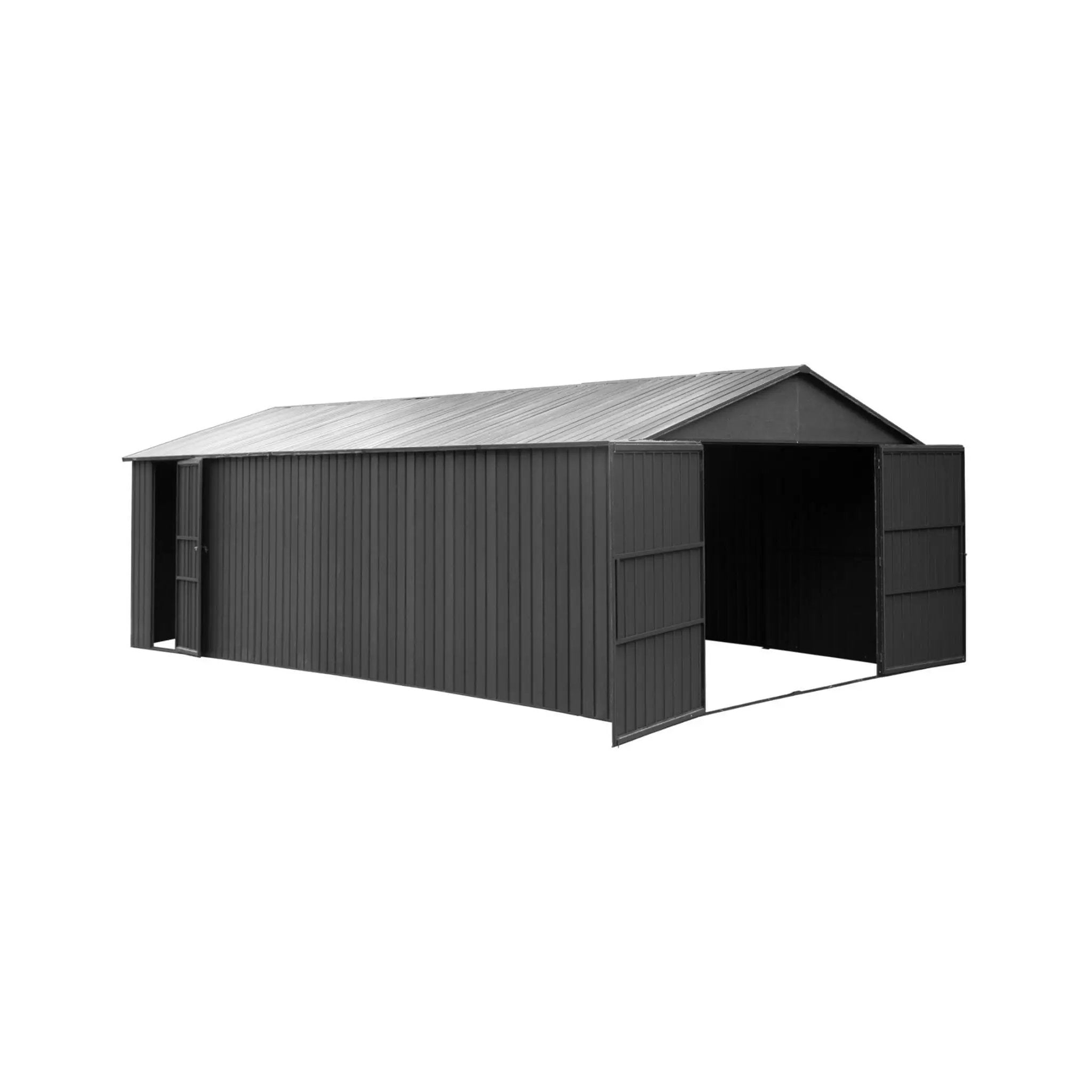 [12X25FT] Alora Extra Large Heavy-Duty Outdoor Metal Carport Garage Shed With Lockable Double Hinged Doors (SAK34153) by SAKSBY WHOLESALE