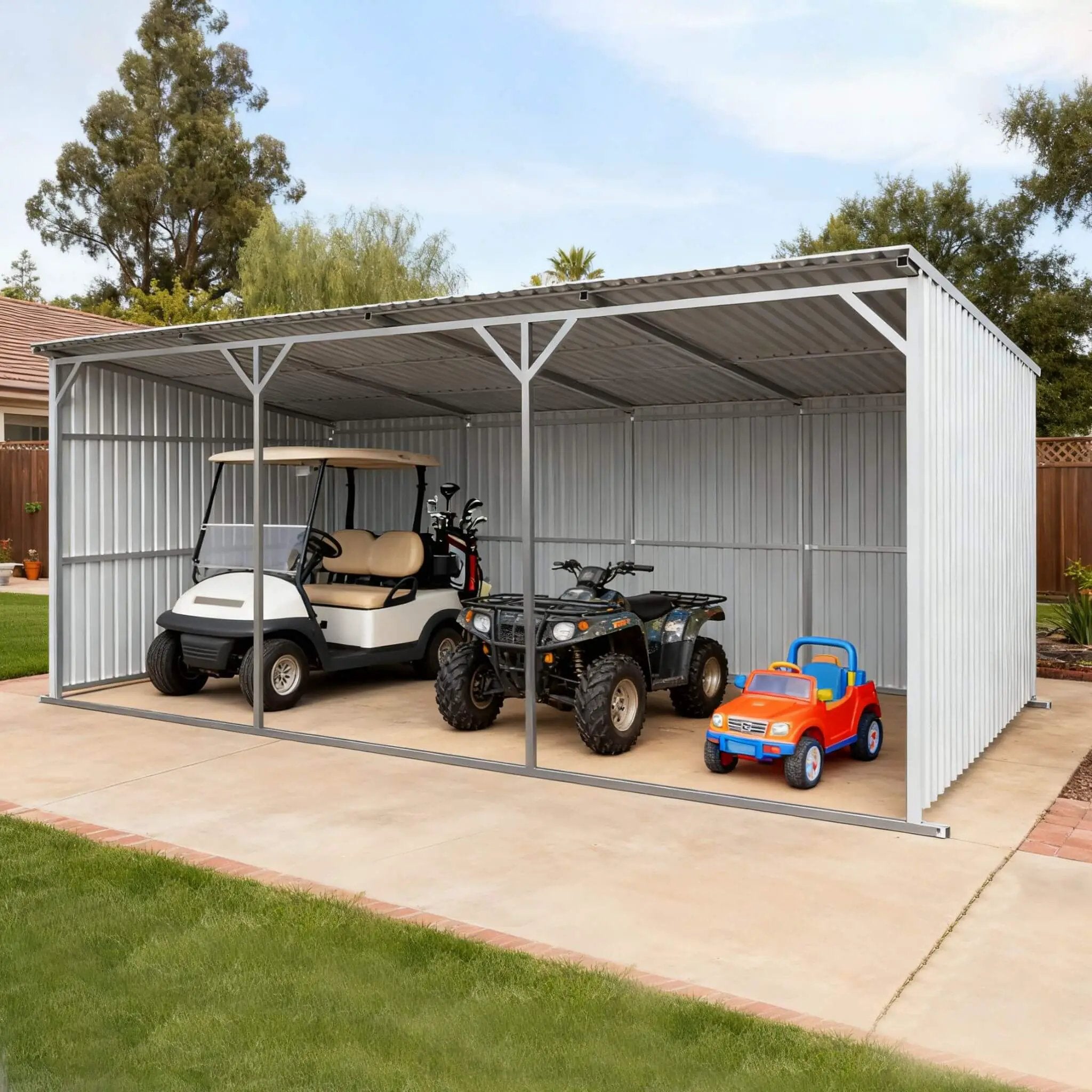 [12X25FT] Alora Heavy-Duty Galvanized steel Storage Equipment Shed (SAK20471) by SAKSBY WHOLESALE