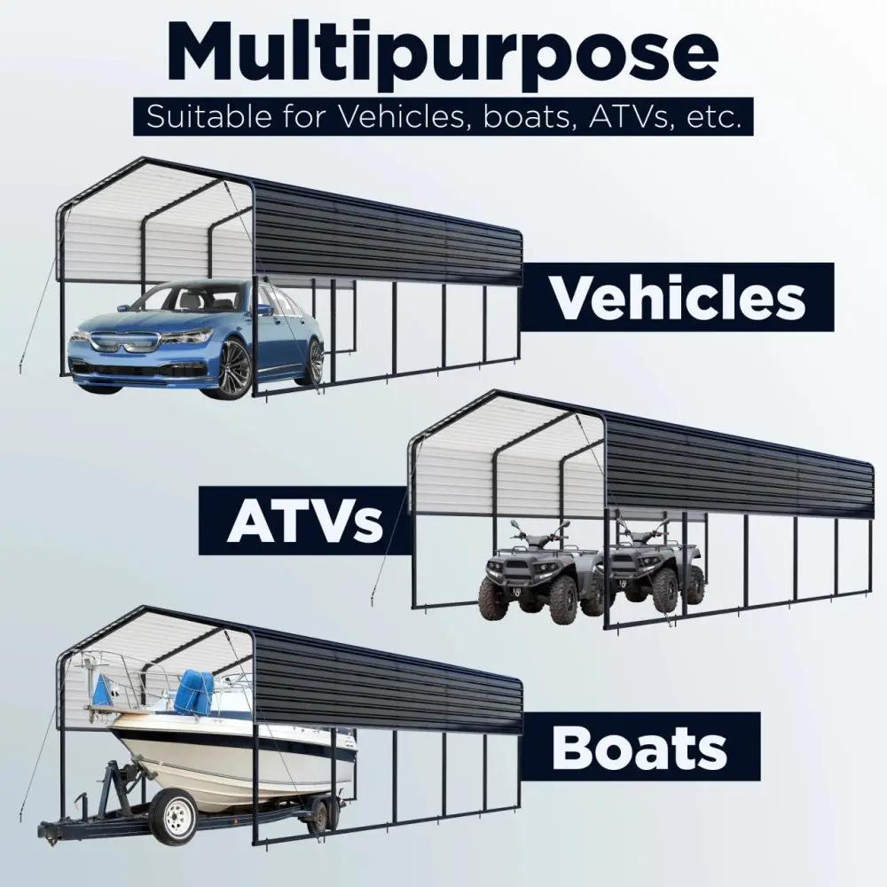 12'x30' Metal Carport with Corrugated Roof by Chery Industrial