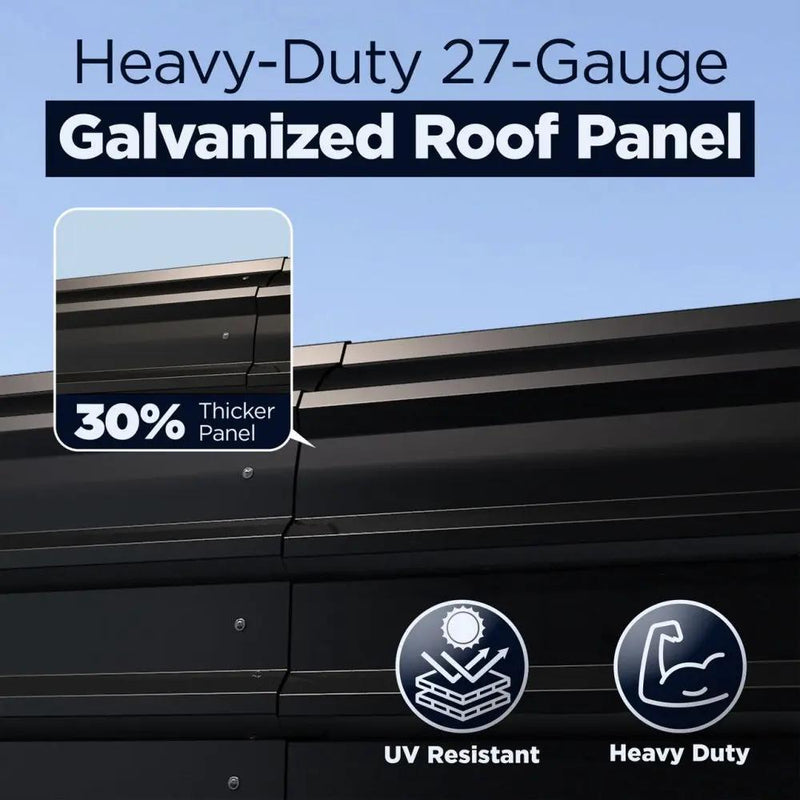 12'x30' Metal Carport with Corrugated Roof by Chery Industrial