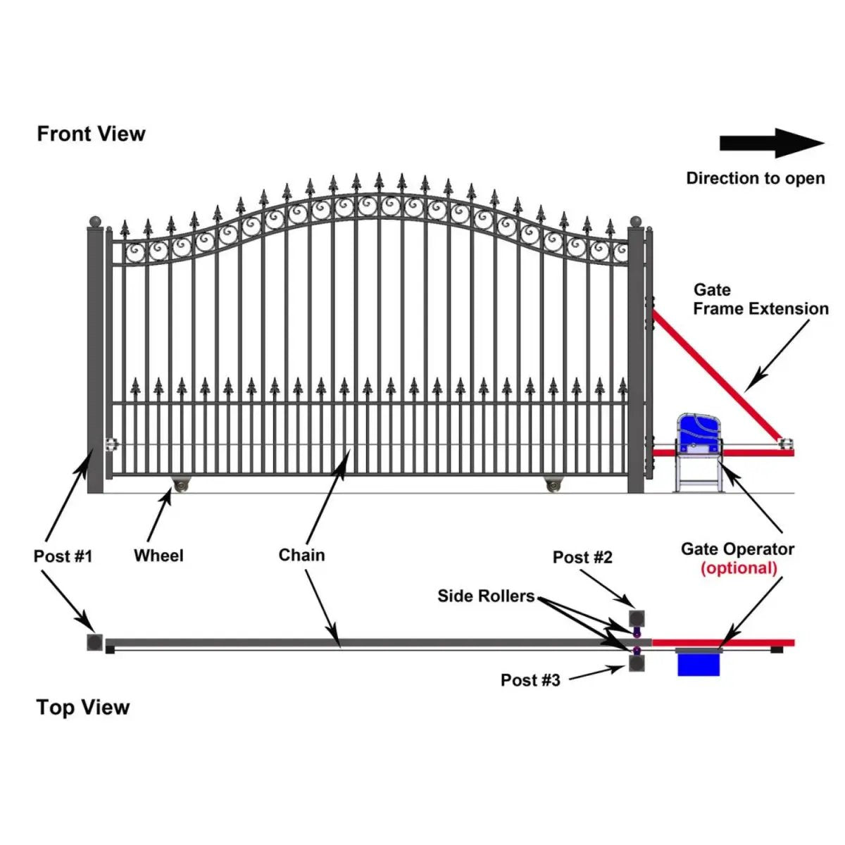 12x6 ft Steel Sliding Driveway Gate by Chery Industrial