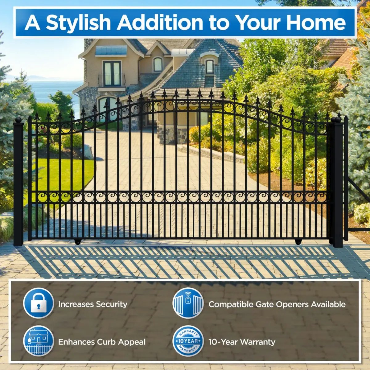 14x6 ft Steel Sliding Driveway Gate by Chery Industrial