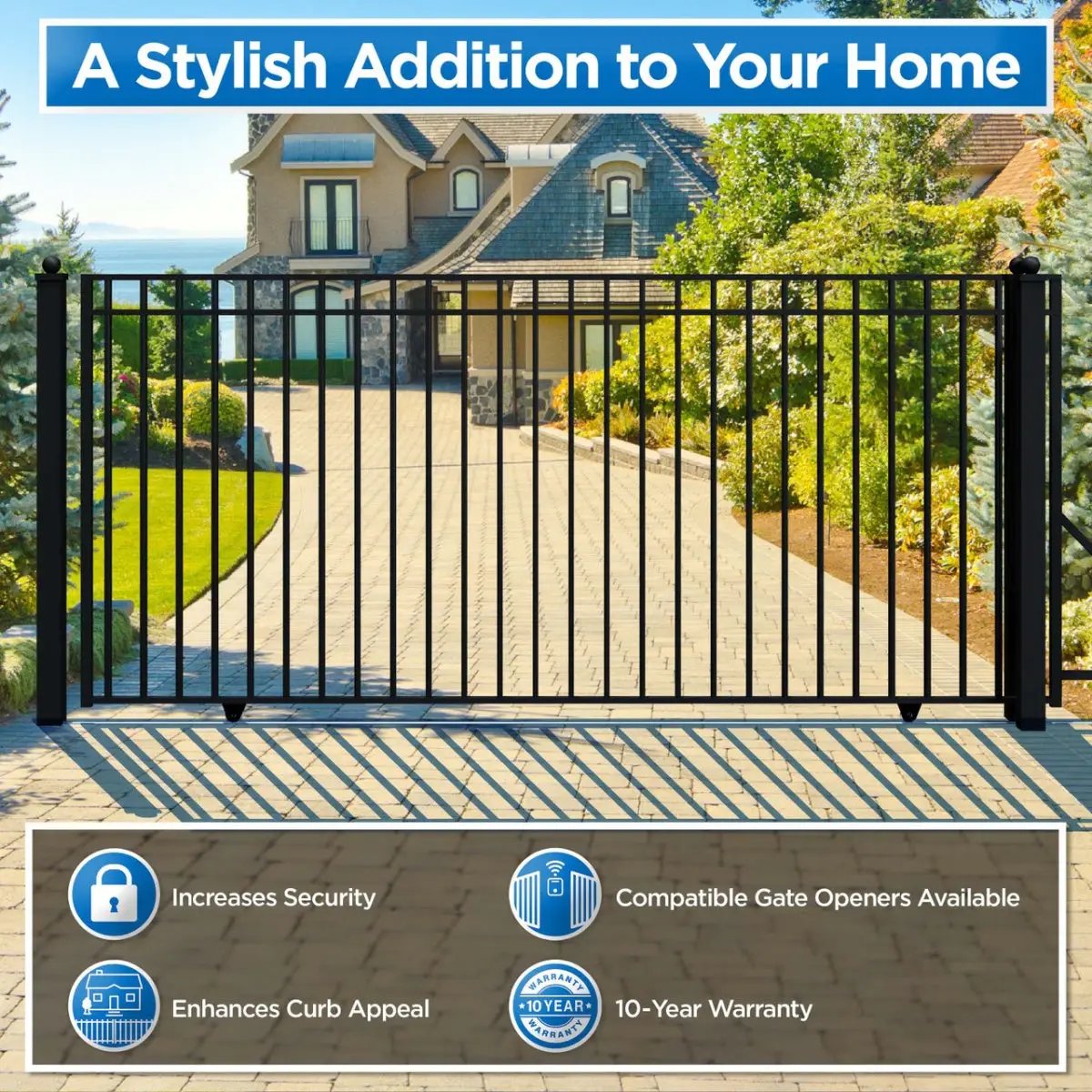 14x6 ft Steel Sliding Driveway Gate by Chery Industrial