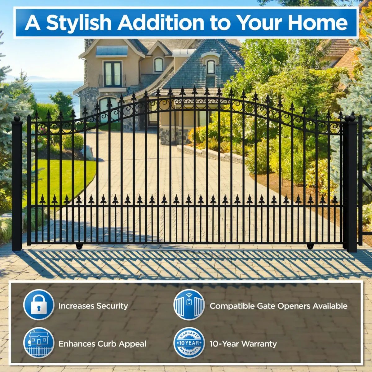 14x6 ft Steel Sliding Driveway Gate by Chery Industrial