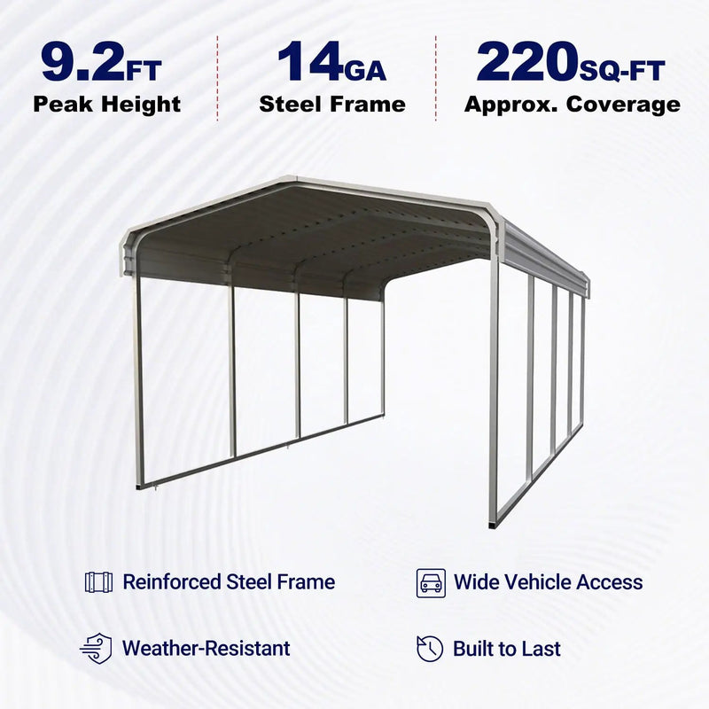 11'x20' Heavy-Duty Metal Carport by Chery Industrial