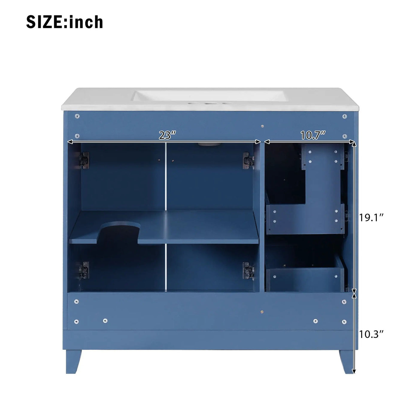 Bathroom Vanity With Sink, Soft Close Doors, Adjustable Shelves by HouseOfZazla