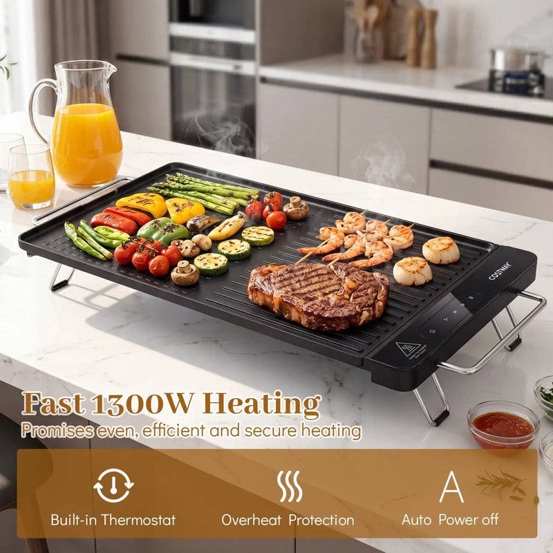 1300W Indoor Electric Grill with Removable Touch Panel by DirectDeals