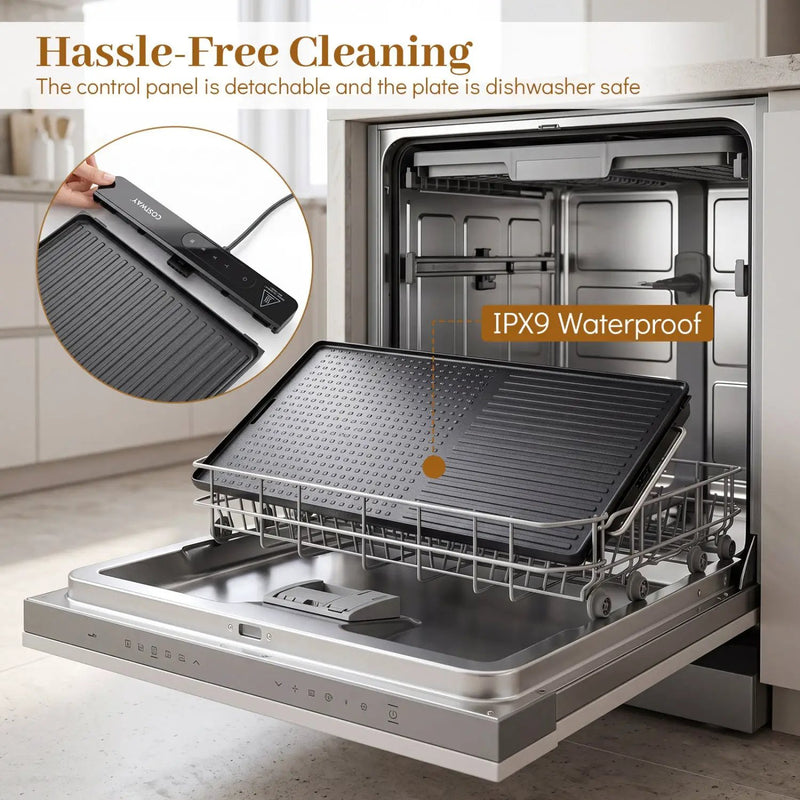 1300W Indoor Electric Grill with Removable Touch Panel by DirectDeals