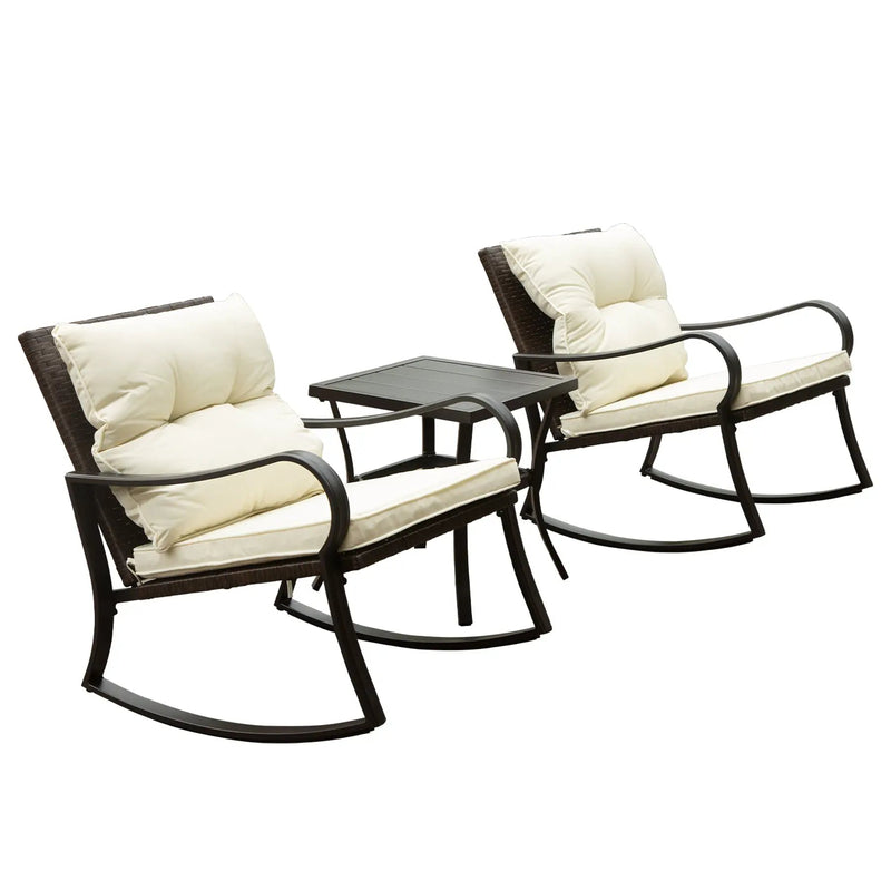 Metal 2 - Person Outdoor Patio Rocking Seating Group with Cushions by HouseOfZazla