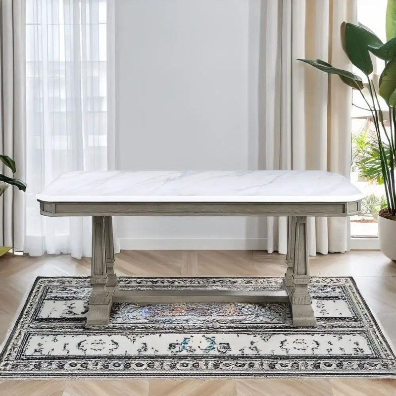 Zumala - Dining Table - Marble Top & Weathered Oak by Unique Piece Furniture