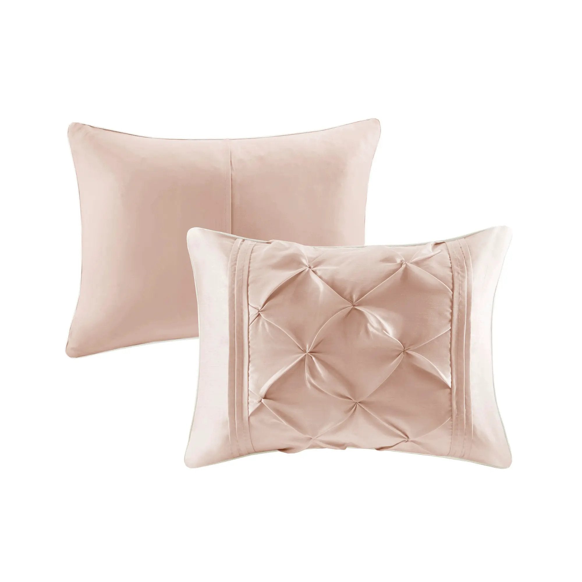 7-Piece Full 100% Polyester Pieced Pleated Tufted Comforter Set by HouseOfZazla