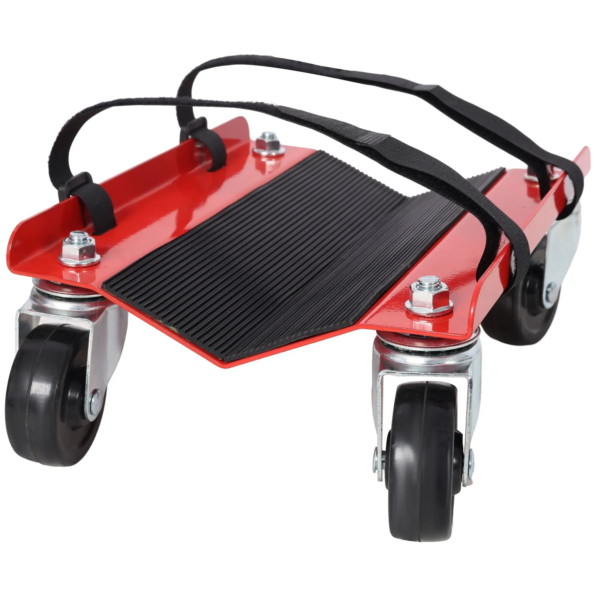 Heavy Duty Snowmobile Dolly V Slide With 2.5" Swivel Casters, Rubber Pad, 1500Lbs Capacity Steel - Red by HouseOfZazla