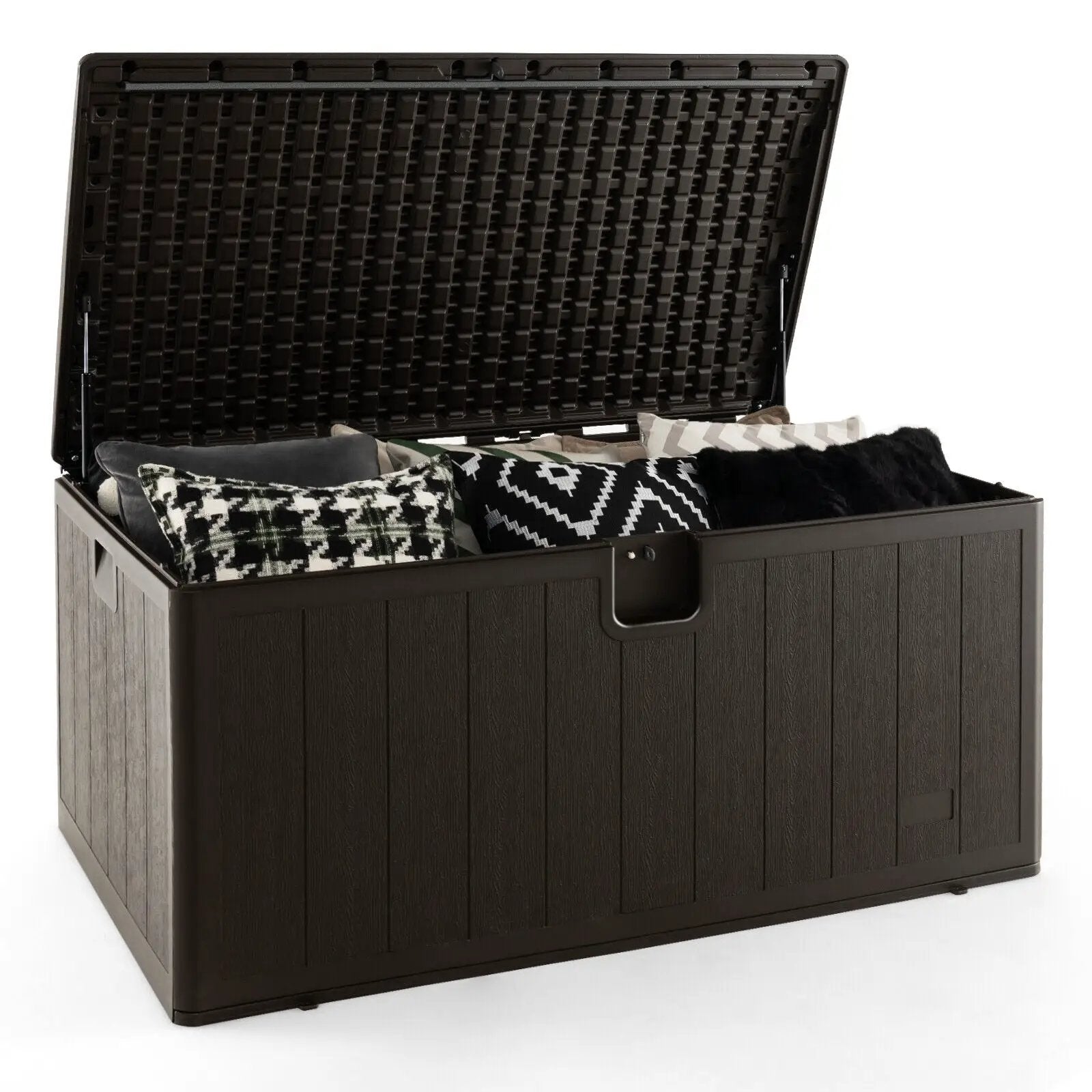 130 Gallon Patio All Weather Storage Container with Lockable Lid-Brown by DirectDeals