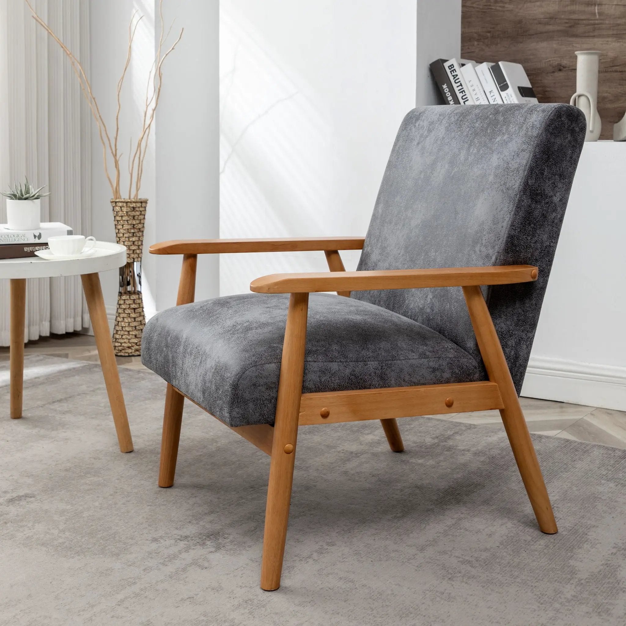 Wide Classic Mid-Century Modern Arm Chair by HouseOfZazla