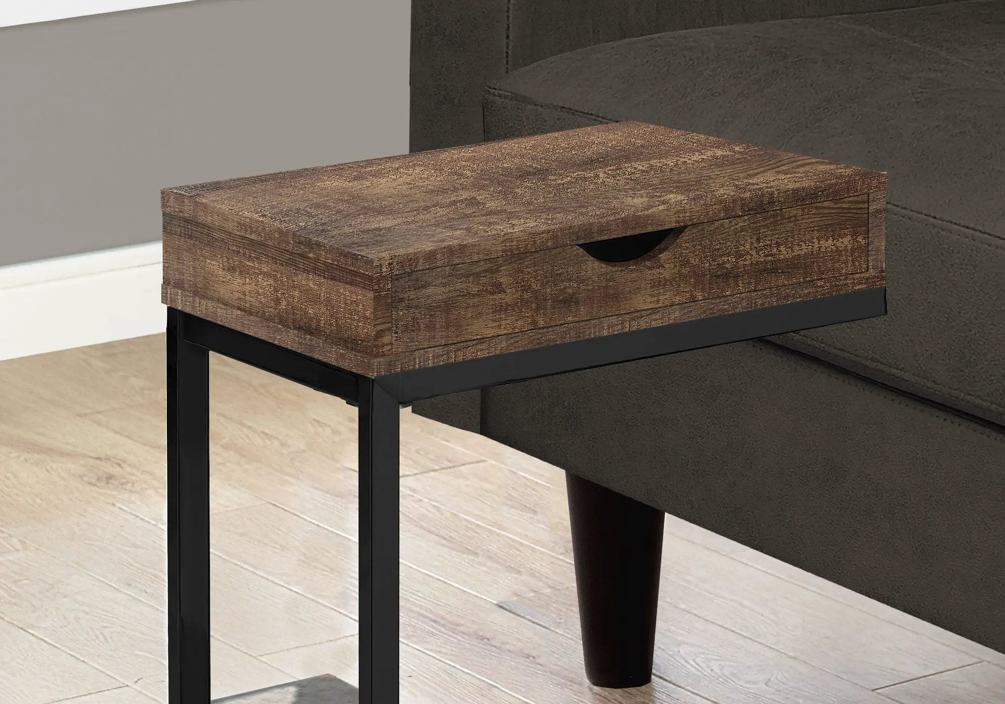 Accent Table, C-Shaped, Modern - Brown by HouseOfZazla
