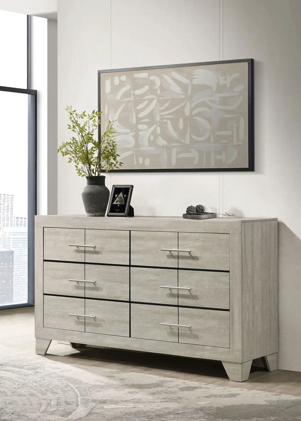 Trenton 6-drawer Bedroom Dresser Rustic Cream, photo 2 of 7