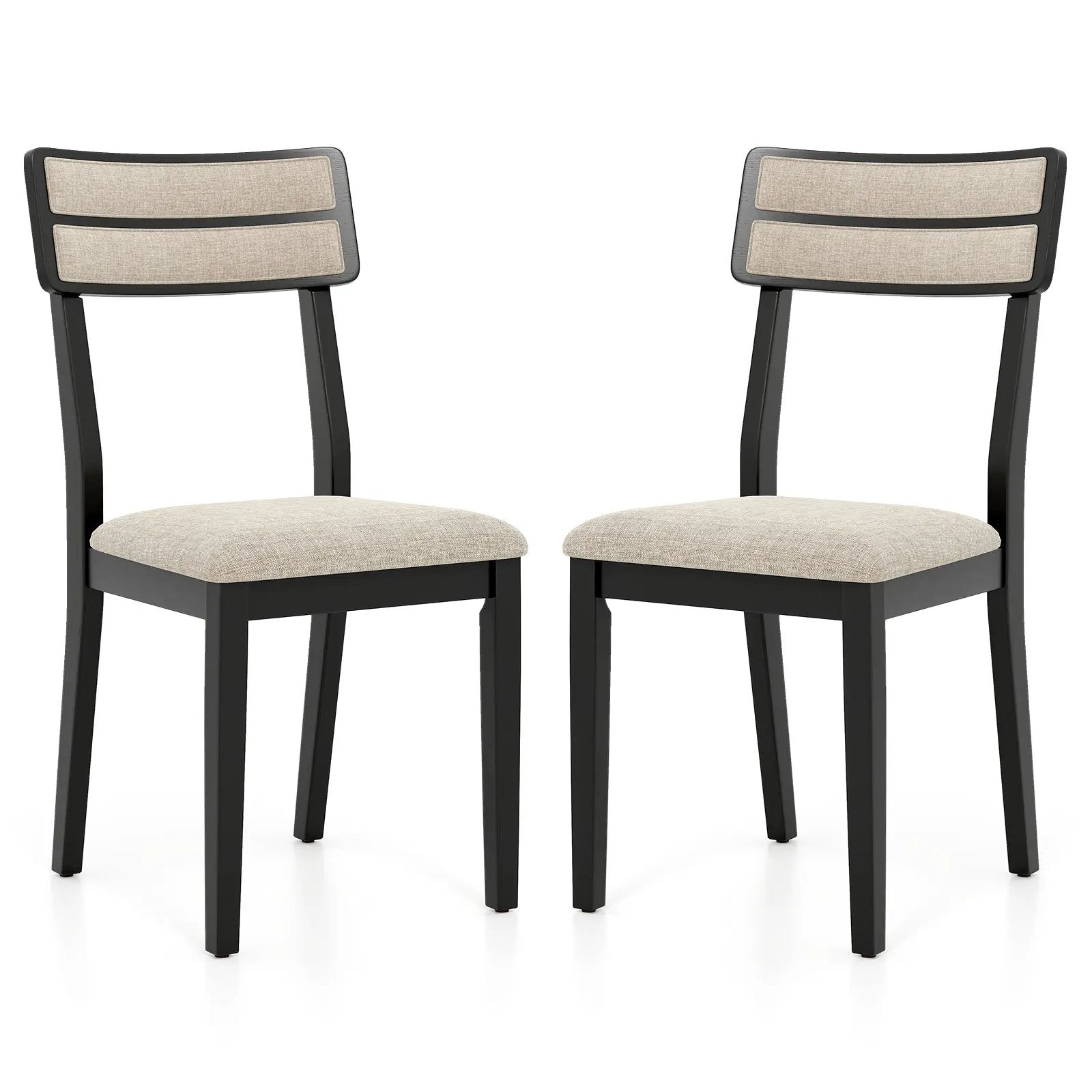 Modern Dining Chairs Set of 2 with Tilt Backrest for Dining Room-Black by DirectDeals