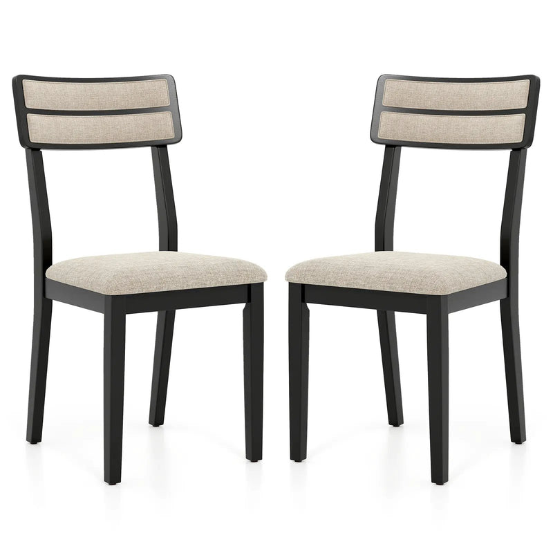Modern Dining Chairs Set of 2 with Tilt Backrest for Dining Room-Black by DirectDeals