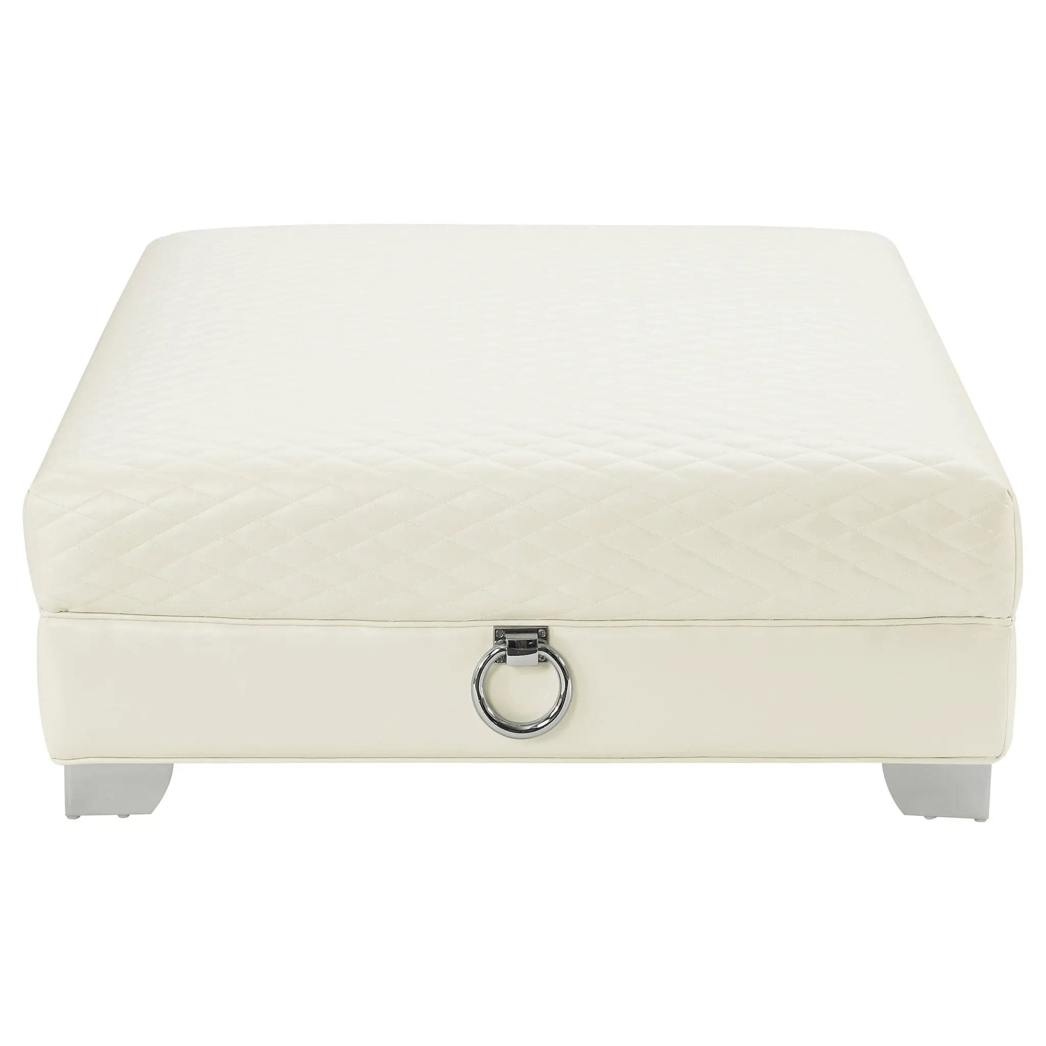 Cordelia - Square Ottoman - White by HouseOfZazla