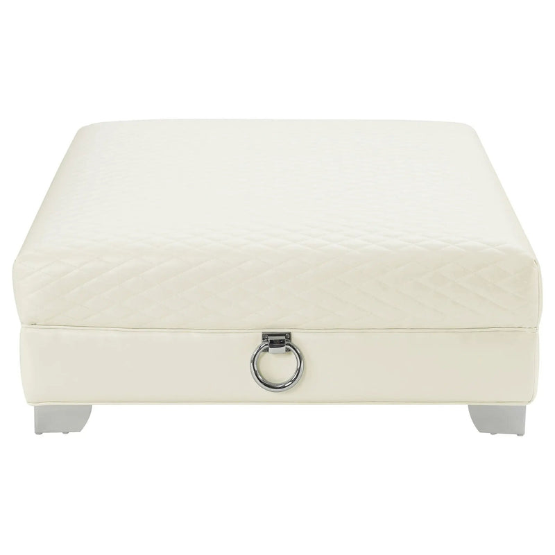 Cordelia - Square Ottoman - White by HouseOfZazla