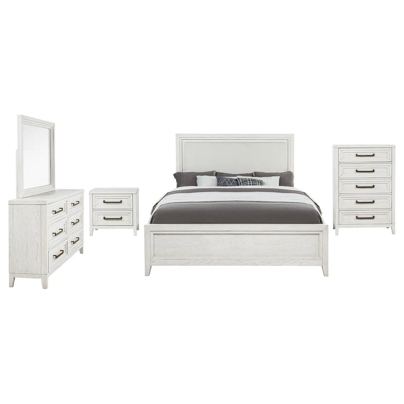 Marielle 5-piece Cal King Bedroom Set Distressed White by Unique Piece Furniture