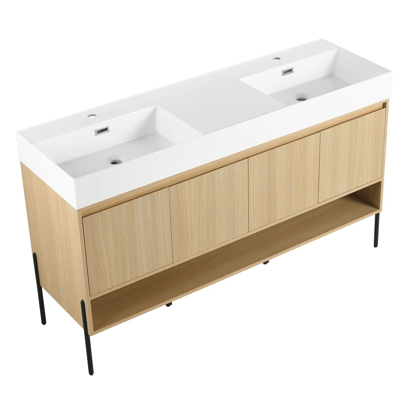 Modern Bathroom Vanity Combo With Single Resin Sink And Storage Cabinet by HouseOfZazla