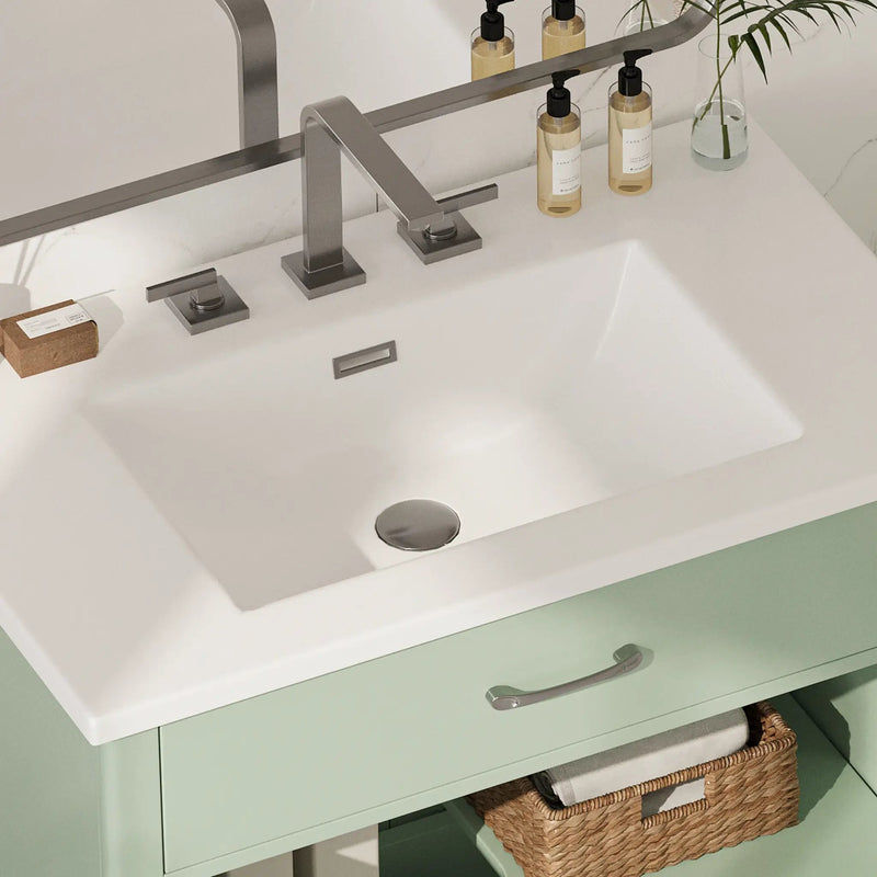 30 Inches Bathroom Vanity with Tempered Glass by HouseOfZazla