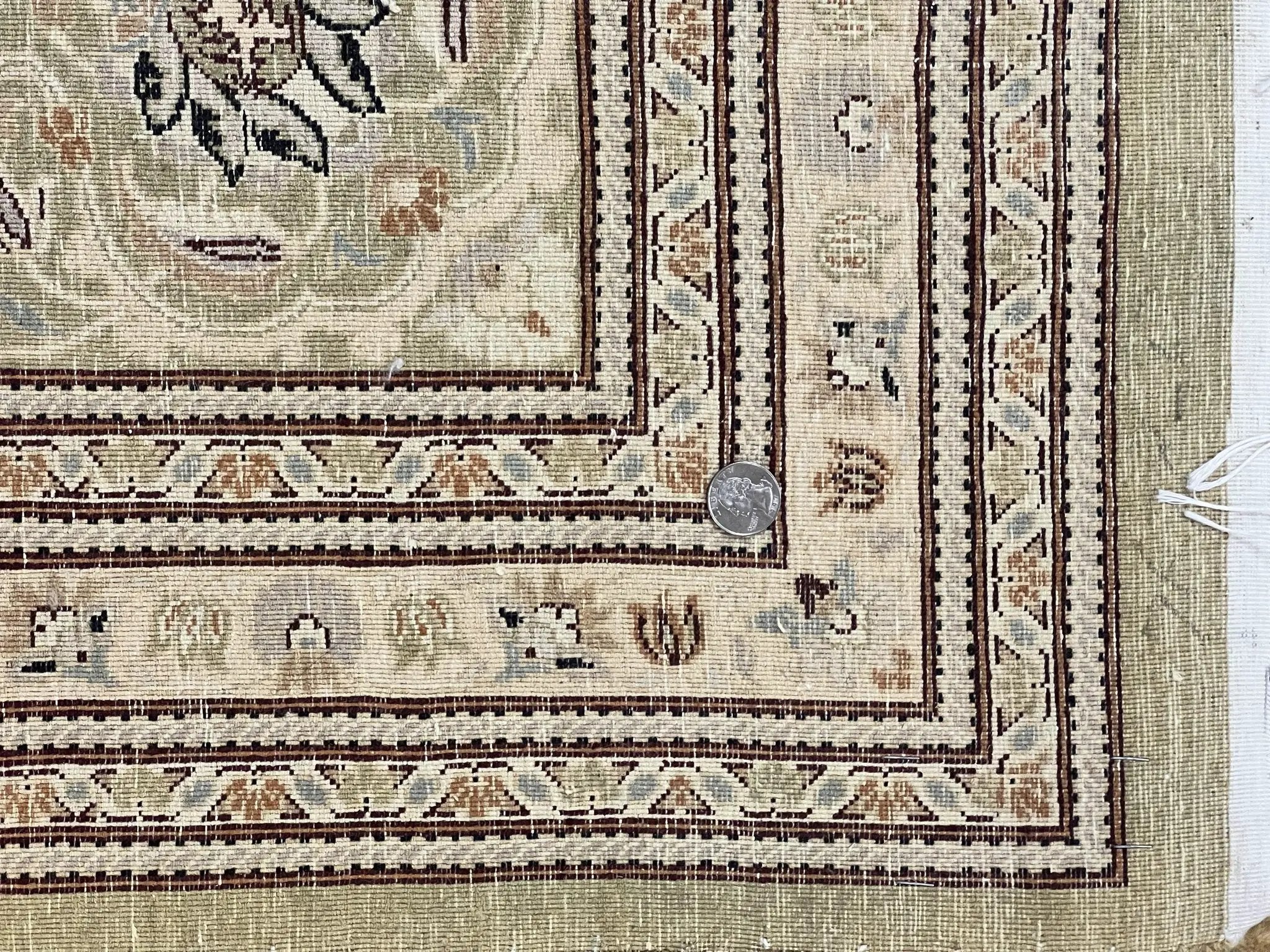 Pak Persian Rug 8x10, Wool Hand Knotted Vintage Carpet, Safavieh Rug, Gold Tan, 270 KPSI by Jewel Rugs