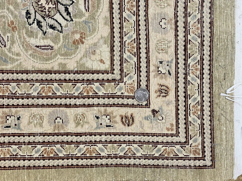 Pak Persian Rug 8x10, Wool Hand Knotted Vintage Carpet, Safavieh Rug, Gold Tan, 270 KPSI by Jewel Rugs