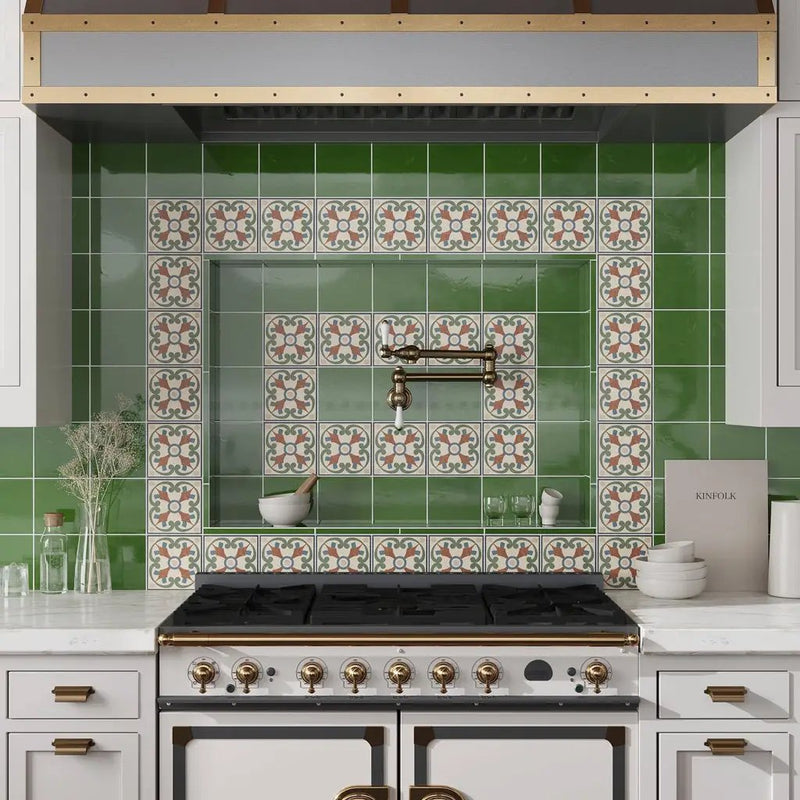 Deep Forest Green 6x6 Glossy Square Porcelain Tile (19 pack, 4.65 sq ft/case) by Apollo Tile