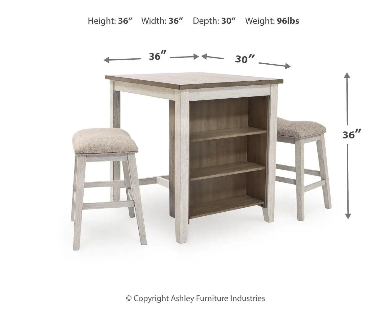 Skempton - RECT DRM Counter TBL Set(Set of 3) - White by Unique Piece Furniture