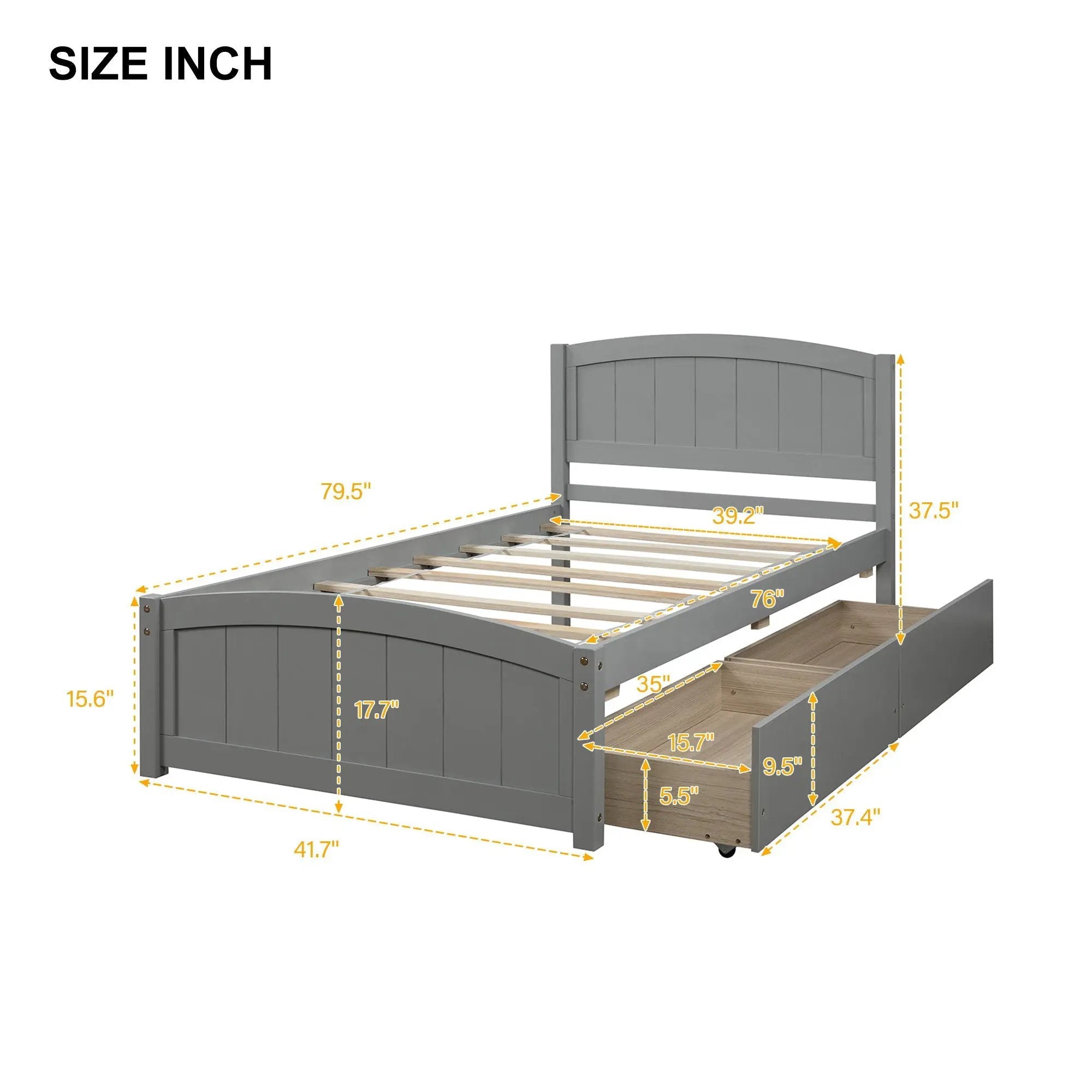 Platform Bed & Headboard, Footboard And Wood Slat Support by HouseOfZazla