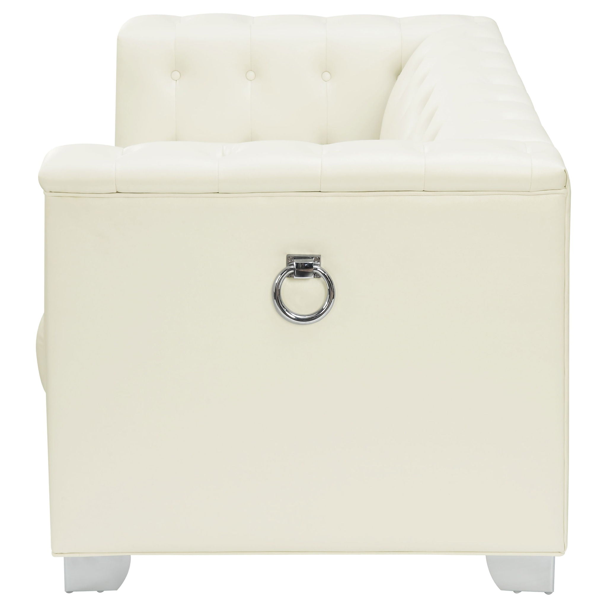 Earline - Upholstered Track Arm Loveseat - White by HouseOfZazla