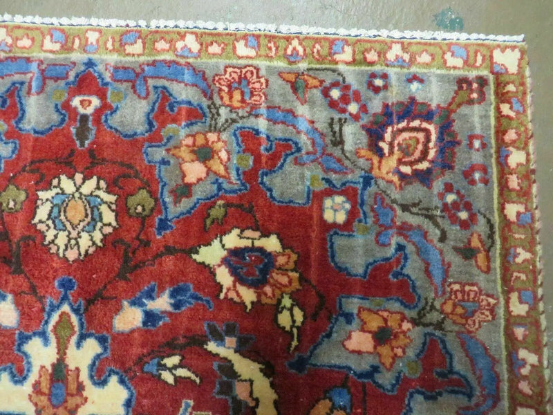 4' X 6' Antique Handmade India Floral Oriental Wool Rug Vegetable Dyes #120 by Jewel Rugs
