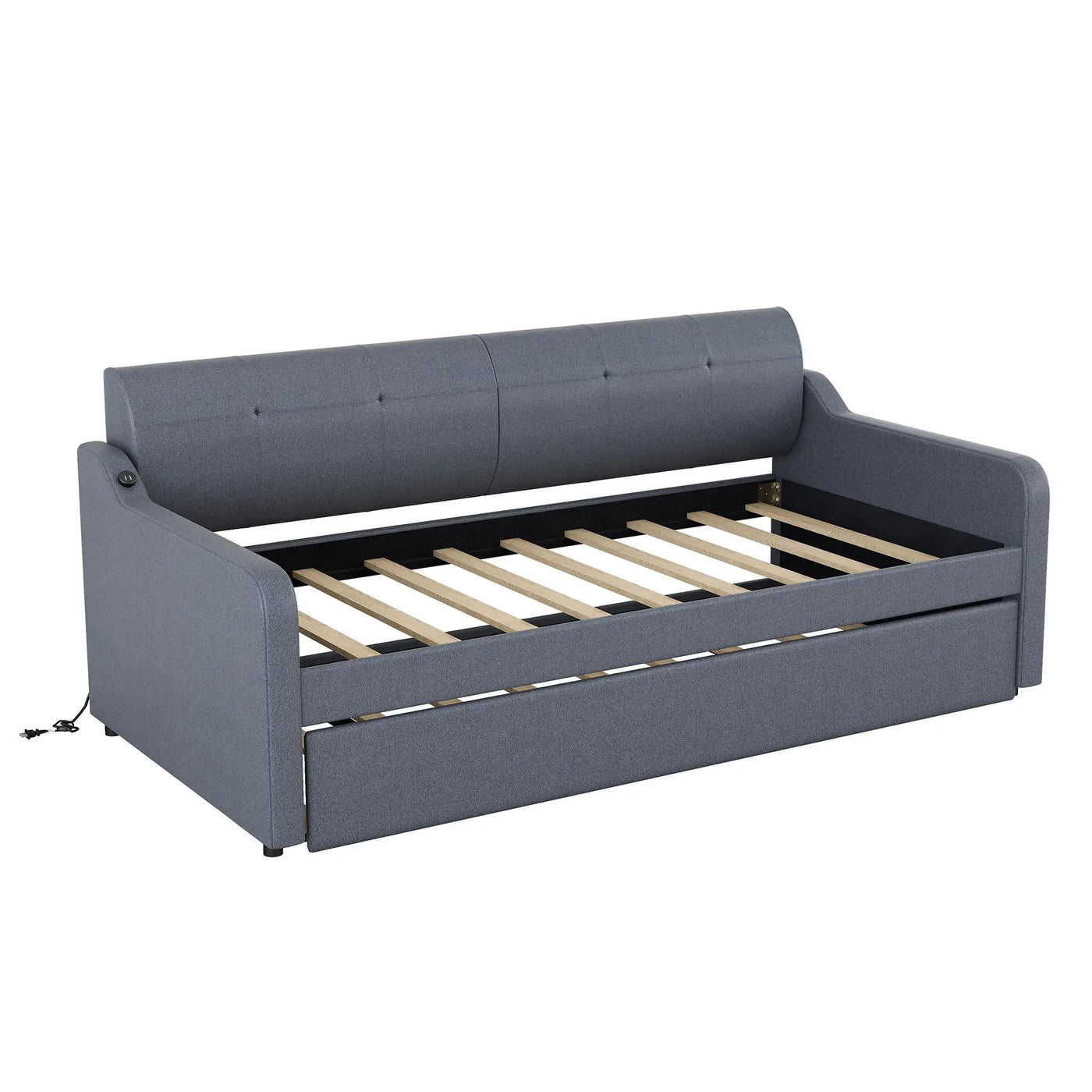 Upholstered Daybed With Trundle And USB Charging by HouseOfZazla