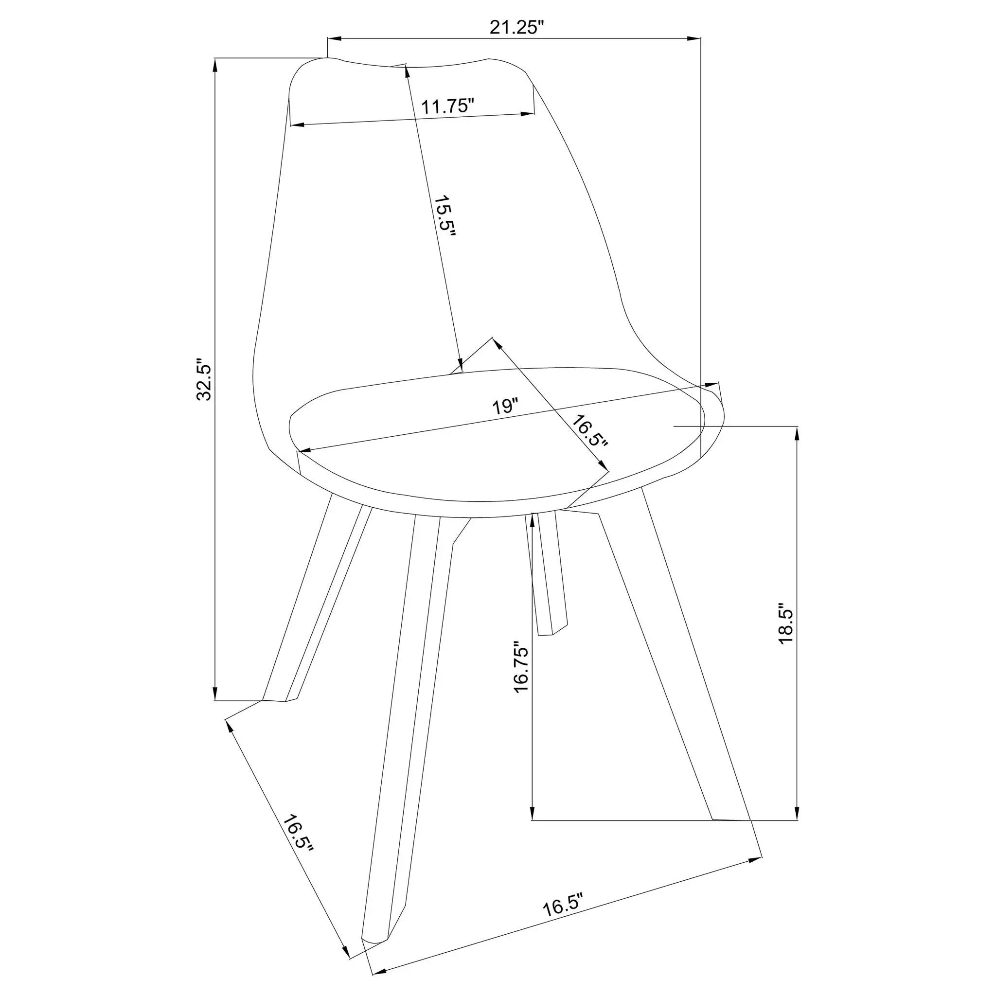 Elegant Padded Side Chair (Set Of 2)