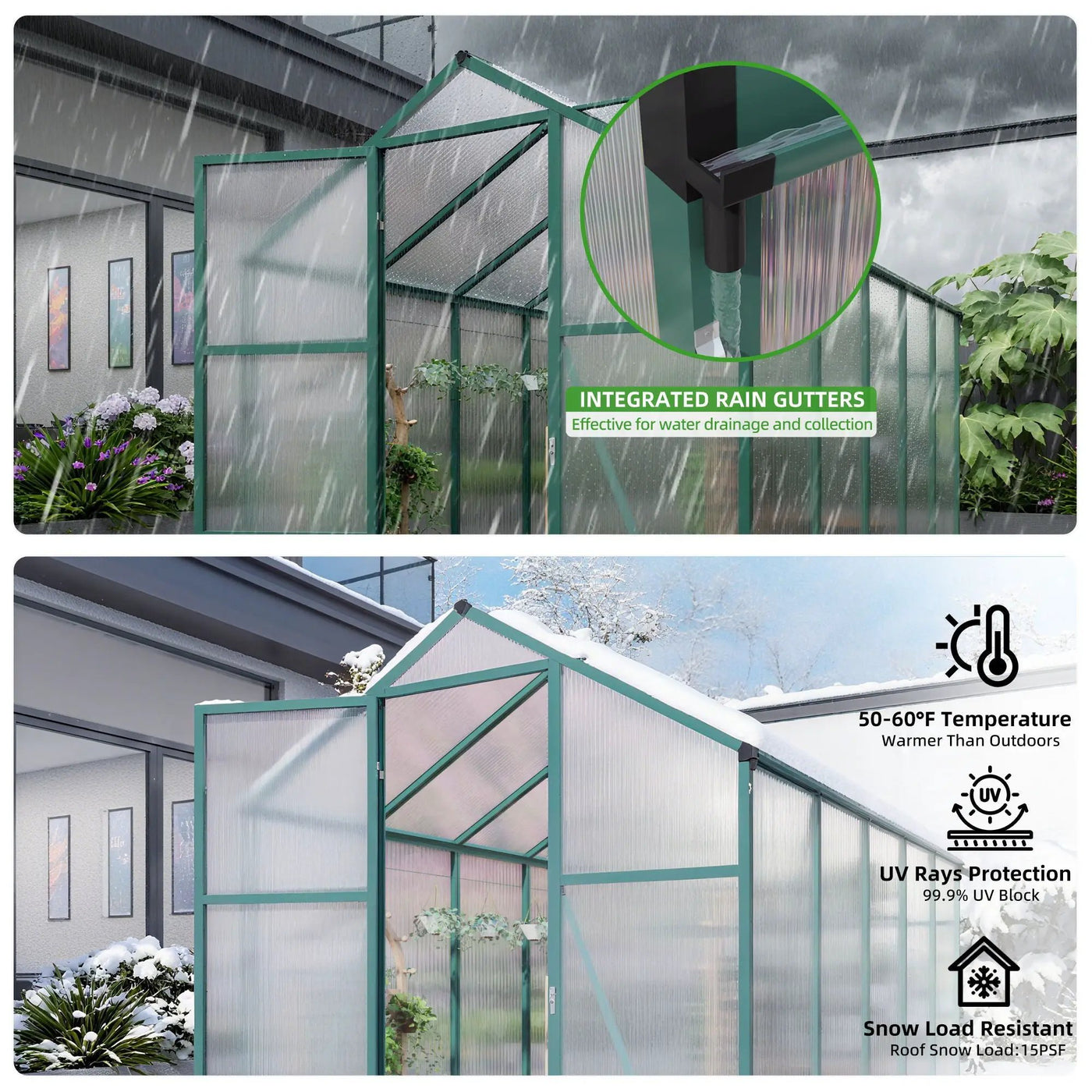 Polycarbonate Walk-In house, Raised Base For Outdoor In All Season by HouseOfZazla