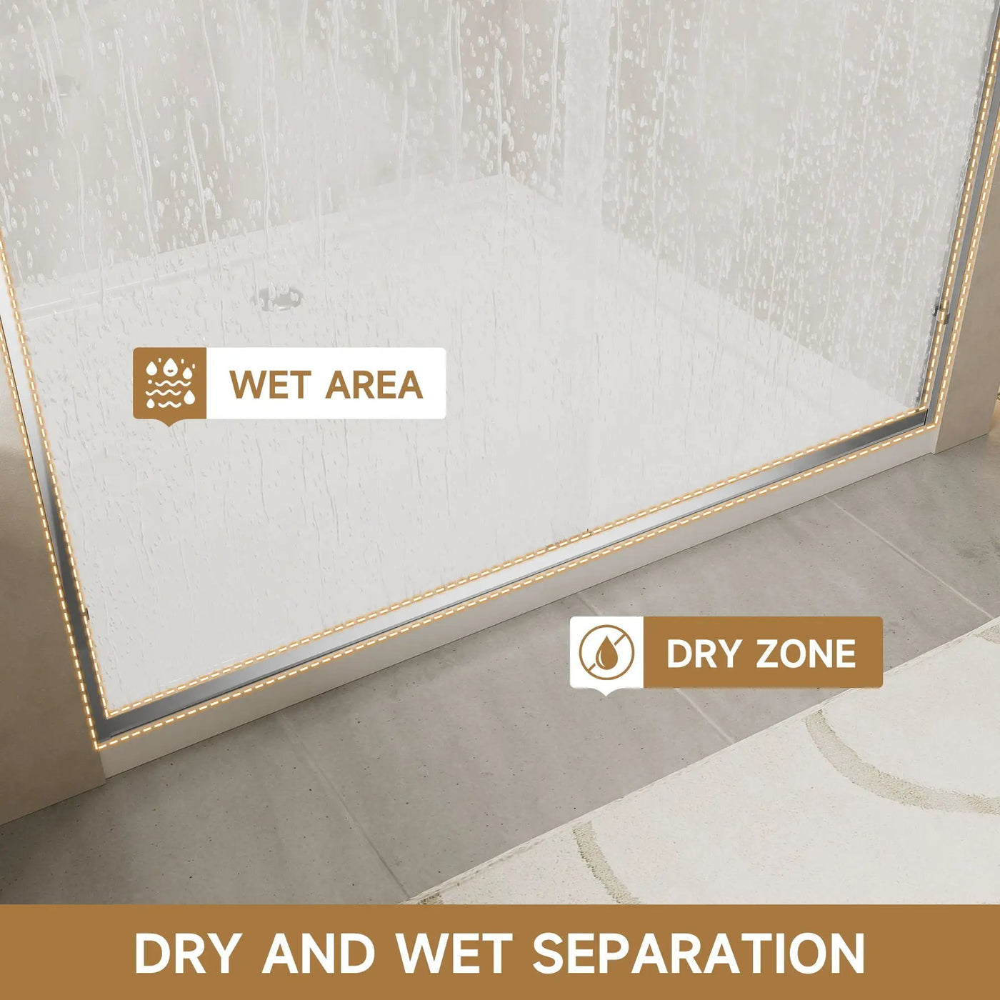 Aluminum Frame Double Double Soft Close Shower Door, Tempered Glass And Dual Stainless Steel Handles by HouseOfZazla